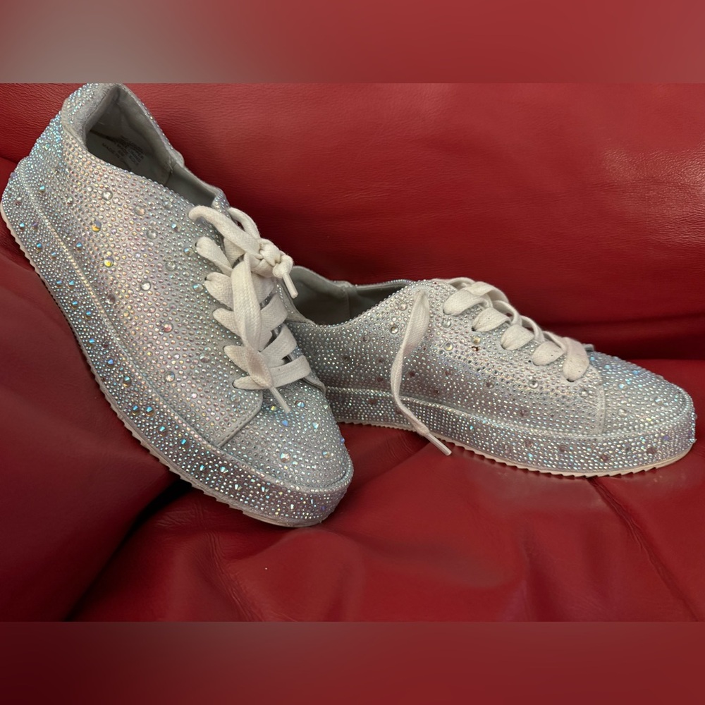 INC International Concepts Silver Sparkle Sneakers